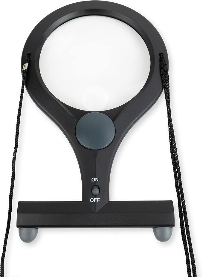 Carson® LumiCraft LED Lighted Hands-Free 2x Magnifier with 4x Spot Lens & Neck Cord (LC-15)