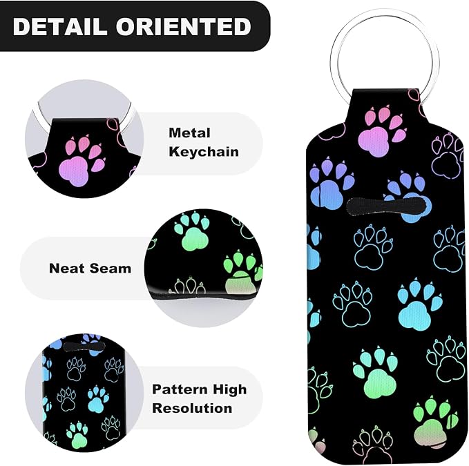 Cute Chapstick Holder Keychain,Lipstick Neoprene Clip-on Lip Balm Holder for Woman