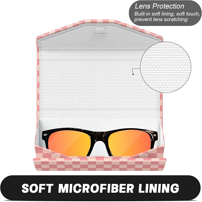 Sunglasses Case, Foldable Glasses Case, Magnetic PU Leather Hard Shell Folding Eyeglass Holder Box, Collapsible Unisex