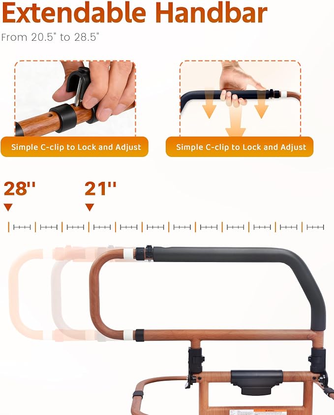 Sangohe Bed Rails for Elderly Adults Safety - Foldable Bed Rail for Senior & People Falling Out of Bed - Bed Rail for Elderly, Height Adjustable, Fits Thick Mattress, Hold up to 300 Lbs, KDB504M-01