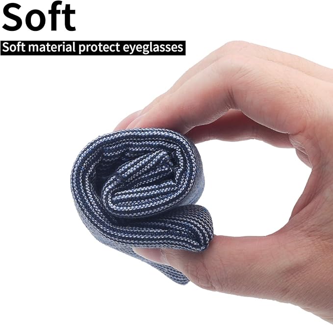 Face Shadow Double Glasses Case Soft Eyeglass Case For Women Men Squeeze Top Sunglasses Case With Cleaning Cloth