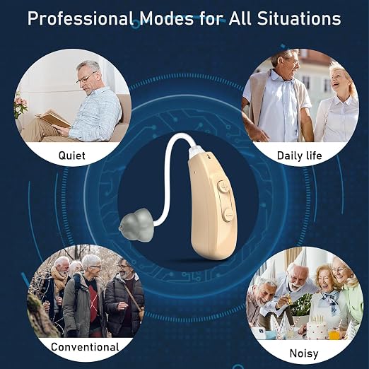 True OTC Rechargeable Hearing Aids for Seniors, White | 16-Channel Digital Technology, 3 Noise Reduction Modes, Comfort Fit, Mild to Moderate Hearing Loss, Lightweight