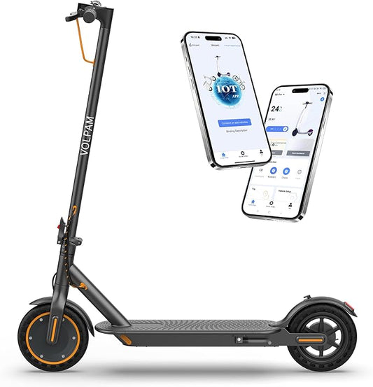 VOLPAM Electric Scooter, 350W/500W Powerful Motor, 8.5"/10" Solid Tires, 19/22Mph, 28/23/21/16 Miles Max Range, Dual Braking