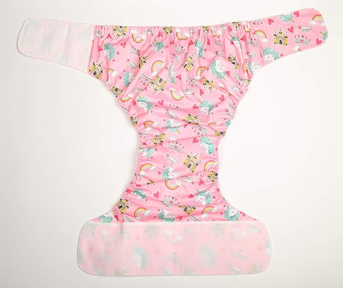 Adult Cloth Diaper Reusable Washable for Disability Hook and Loop (Pink Heart (Large 26in to 50in))