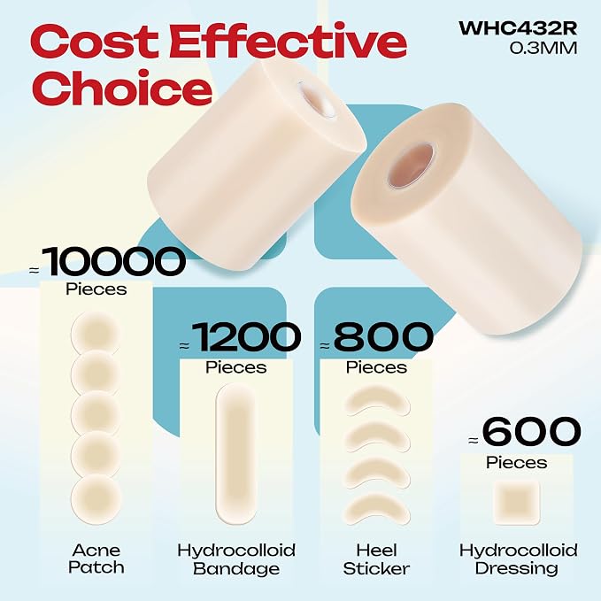 LIFARA Hydrocolloid Roll for Wound Care - Cut-to-Size, Extra Large Hydrocolloid Patch Bandages with Self-Adhesive, Waterproof, First Aid Kit Essential (4in*32ft, 11.8mils/ 0.3mm Thickness)