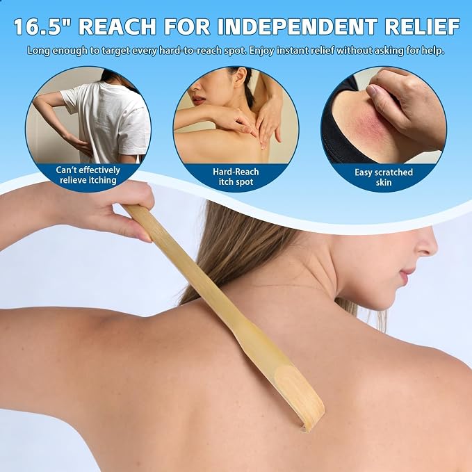 24 Pcs 16.5 Inch Natural Bamboo Back Scratchers for Adults | Multi-piece bulk pack suitable as thoughtful gifts targeting seniors, home, office, and travel use