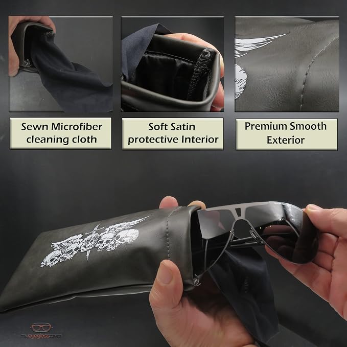 Soft Sunglasses case | Large Glasses Case Holder - Eyeglass Pouch Squeeze Top | Glasses pouch Lightweight Extra Layers
