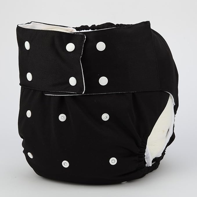 Teen Adult Cloth Diaper Nappy Reusable Washable for Disability Men (Black)