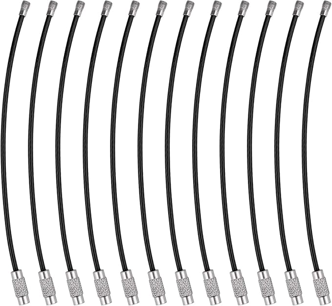 Wisdompro Wire Keychain Cable, 4.3/6.3 Inch Stainless Steel Wire Keyrings | Heavy Duty Wire Key Rings Metal Wire Cable Key Chain Loop for Luggage Tags, Keys, Crafts and ID Tags