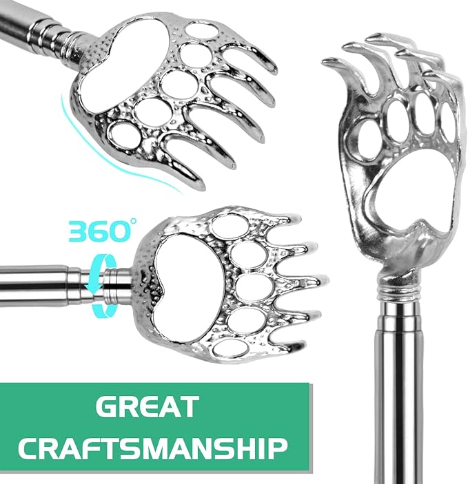 HOFASON 4 Pack Bear Claw Back Scratcher, Stocking Stuffers for Adults Men Women Teens, Easter Basket Stuffers for Teens, Fathers Mothers Day Dad Gift, Christmas Bulk Small Gifts, White Elephant Gifts