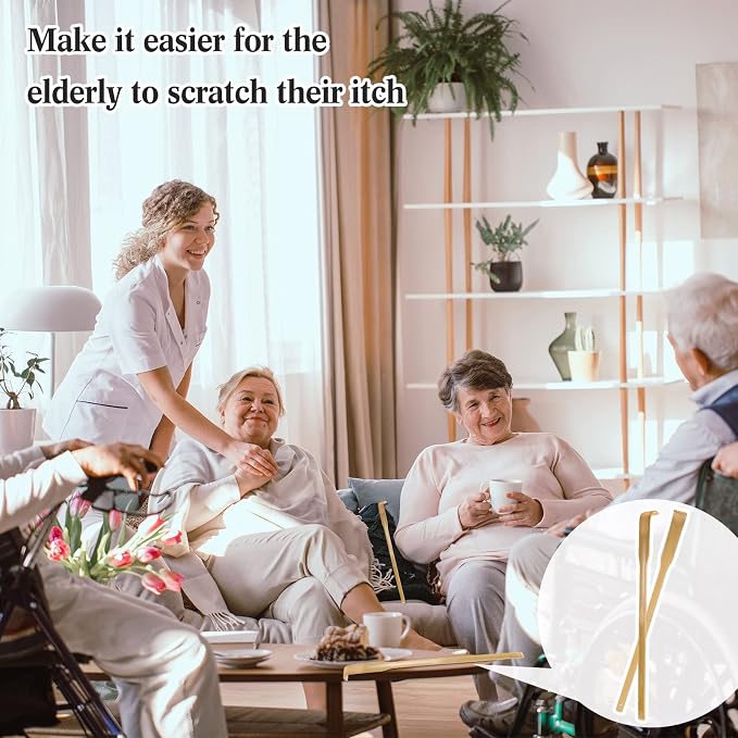 50 Pack Bamboo Back Scratchers Bulk, Long Handle Wooden Scratcher | Manual Back Scratcher for Itching Relief and Body Massage Handheld Wooden Scratcher for Elderly Men Women Family Nursing Gift