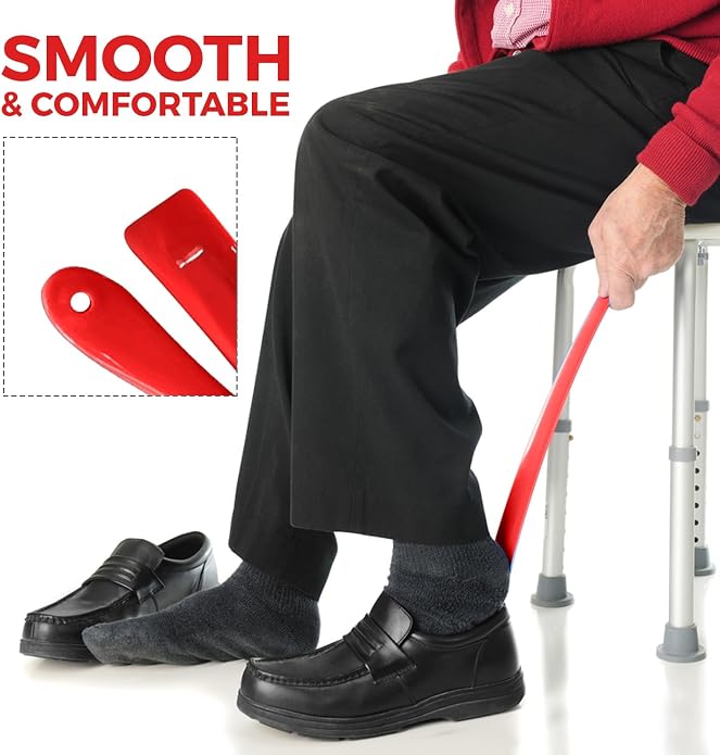 Long shoehorn that is comfortable to wear and has a handle is ideal for both men and women
