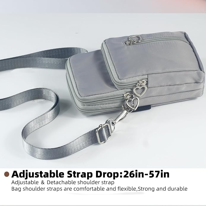 Small Crossbody Bag for Women - Mini Phone Purses with Crossbody Strap and Wallet - Nylon Arm Bag