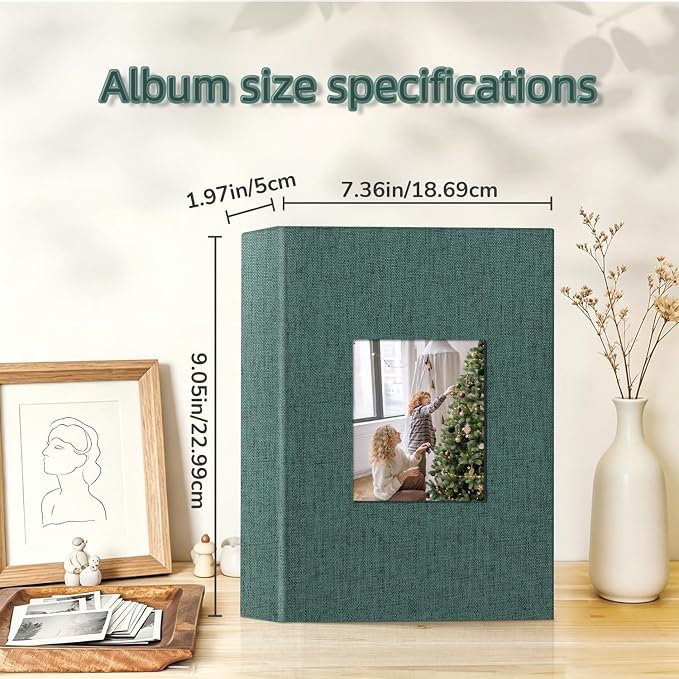 popotop Photo Album 4x6-200 Photos Photo Books with 200 Horizontal Pockets,Linen Cover Albums for Family Wedding Anniversary Baby Vacation Pictures