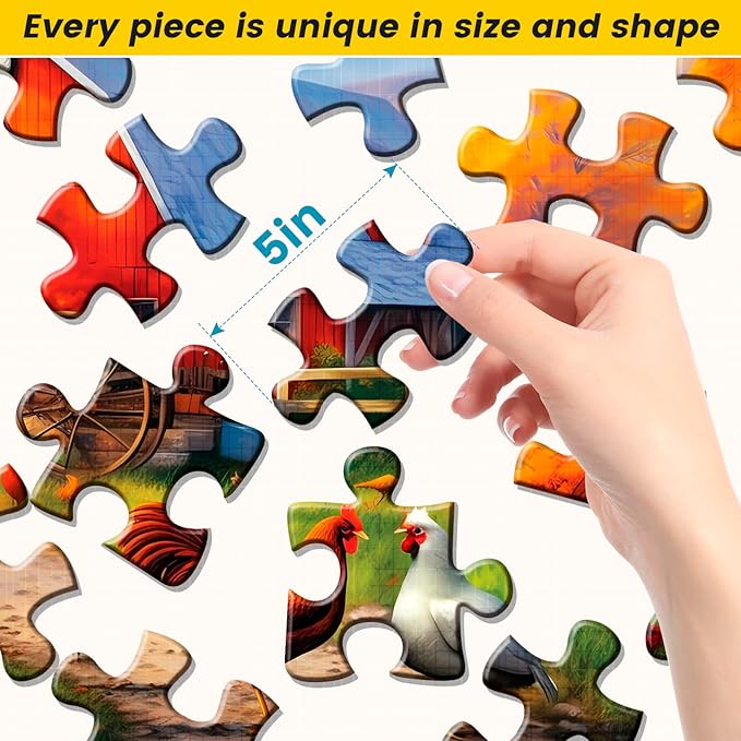 36 Large Piece Puzzles for Seniors, Dementia Puzzles for Elderly Jigsaw Puzzles for Alzheimers Dementia Products Activities Memory Games for Seniors Gifts for Men Women 14.8 * 10IN, 4 Pack
