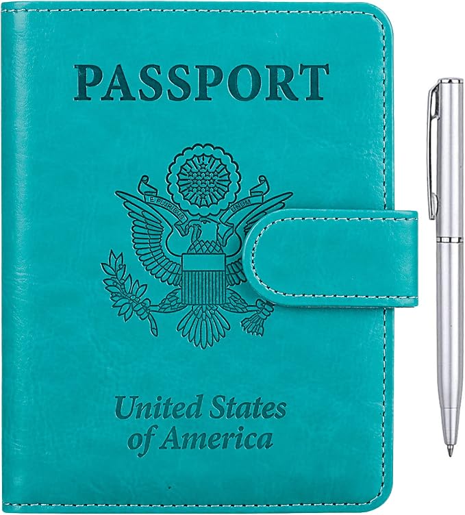 TIGARI Passport Holder for Travel Women Men, PU Leather Waterproof RFID Wallet Cover Case Sleeve, Valentines Day Gifts, Vacation Plane Cruise Travel Document Organizer Essentials