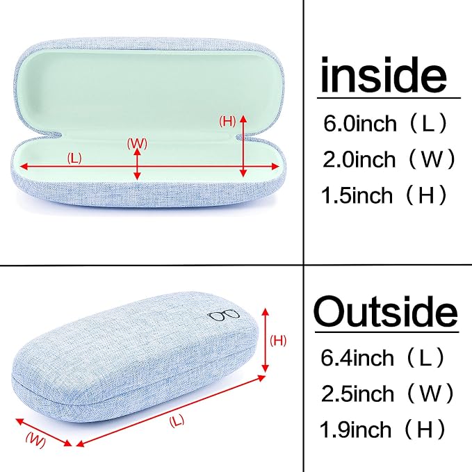 Vemiss Hard Shell Sunglasses Case, Large Linen Fabric Protective Glasses Case for Men Women