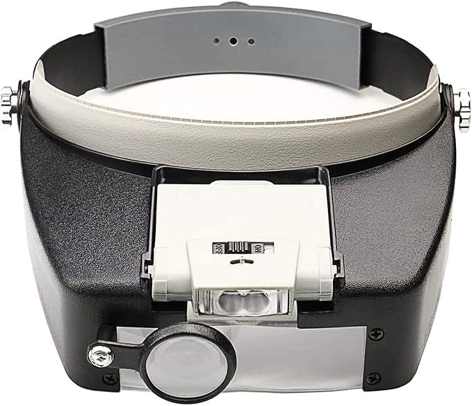 Headband Magnifier with Light，Glasses for Close Work,10X | Loupe Visor for Repair,Crafts, Hobby，Jewelers，hands free magnifying glasses with light,miniature painting magnifier