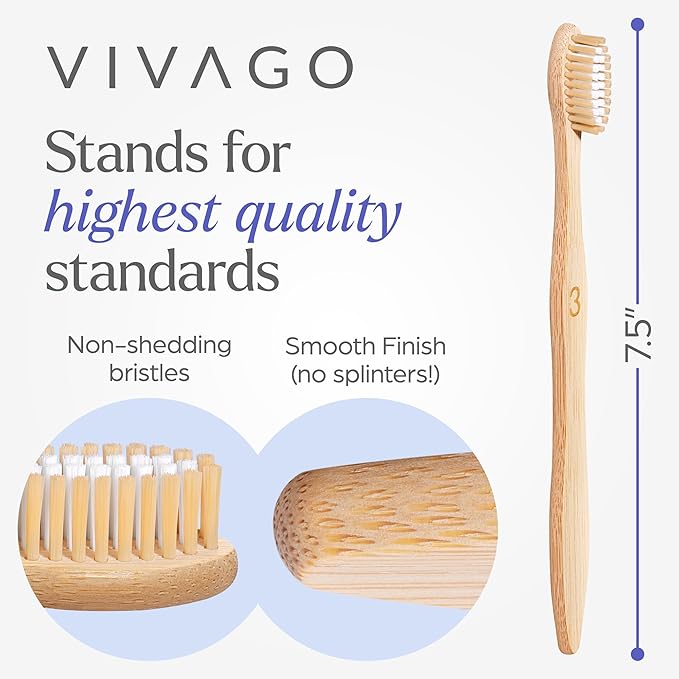 Bamboo Toothbrushes Medium Bristles 30 Pack - BPA Free Medium Bristles Toothbrushes for Adults - Eco-Friendly, Natural Wooden Toothbrush