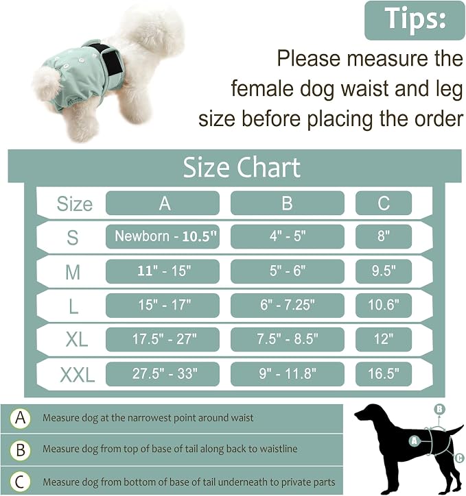 Female Dog Diapers 5Pcs - Premium Reusable Diapers for Doggie in Heat - Highly Absorbent Dog Diapers Female for Pet Incontinence with Adjustable Snaps,Flowers XL