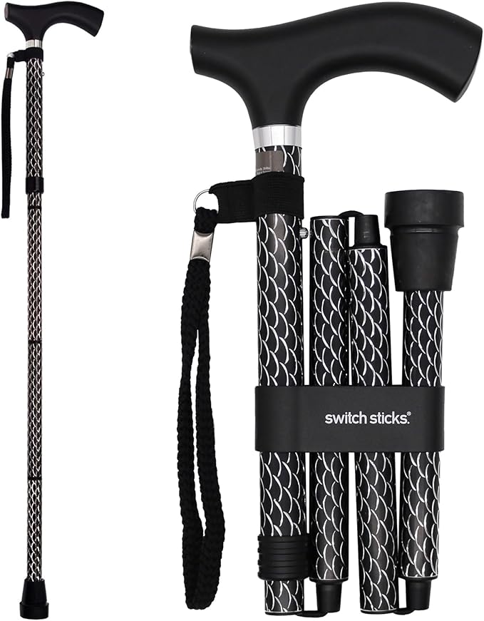 Switch Sticks Walking Cane for Men or Women, Foldable and Adjustable from 32-37 Inches, FSA and HSA Eligible