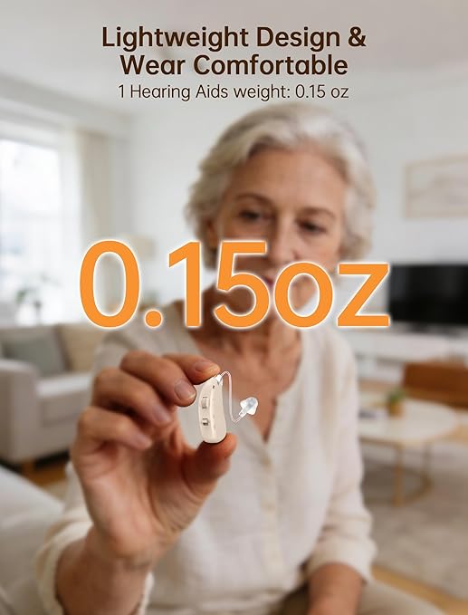 OTC Hearing Aids for Seniors, 2026 Rechargeable Digital Sound Amplifier for Adults with Noise Cancelling, Lightweight Invisible Hearing Aids, Beginner-Friendly Gift for People Hard of Hearing (Black)