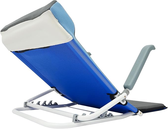 Adjustable Bed Backrest, Portable Folding Backrest for Elderly Patient Care, 20-75° Adjustable Lifting Back Support with 198 lbs Weight Capacity (Blue)