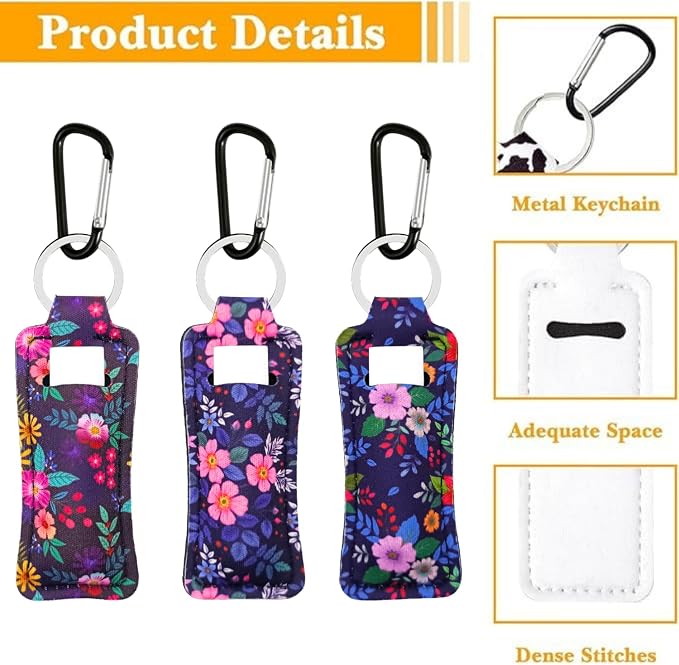 Chapstick Holder Key Chain Lipstick Holder Lip Balm Holder Keychain | Stocking Stuffers Gift, Compatible with Chapstick, Lip Balm and Lipstick, Bag Charm Accessories, Gifts for Women Friend