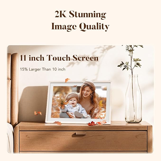 Pexar by Lexar WiFi Digital Picture Frame 11″ | Yahoo Tech Best Tested Frame 2026 | 2K Resolution Ultimate Clarity, Anti-Glare Touch Stunning Screen for Gifting, Share Photos/Videos via APP, Sand