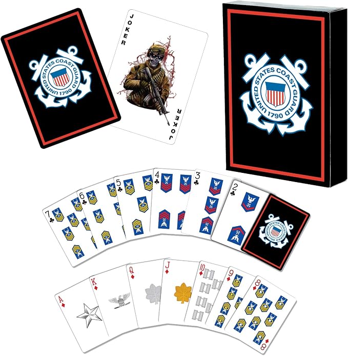 Military Gift Shop Coast Guard Playing Cards - Professional Quality USCG Deck of Cards - Coast Guard Gifts | Coast Guard Playing Cards
