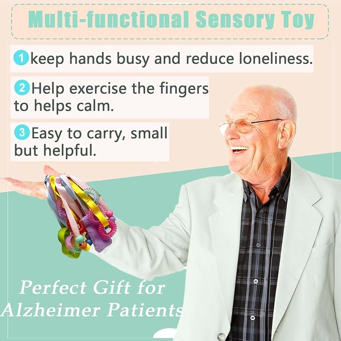 Sensory Fidget Aids for Alzheimer’s and Dementia Anxiety Relief and Cognitive Engagement Ring Fidget Tool Adult