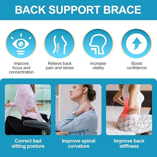 Posture Corrector for Men and Women, Adjustable Back Brace, Comfortable & Breathable Clavicle Straightener, Providing Pain Relief from Bad Posture, Waist, Neck, Back Pain (Medium)