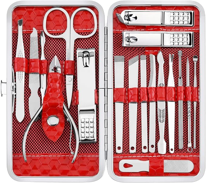 Cute Manicure Set for Women,Nail Clipper Grooming Kit for Teen Girls, Girlfriend, Wife, Mom,Small Gift Idea for Christmas Stocking Stuffers or Birthday Gift