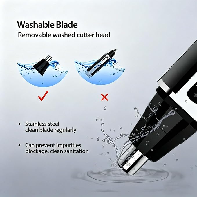 KEMEI 4-in-1 Nose Hair Trimmer for Men, Rechargeable Painless Eyebrow Ear & Beard Trimmer, IPX5 Waterproof Stainless Steel Blades with USB KM-6630