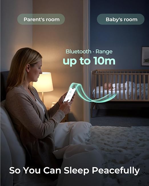 Momcozy Wearable Digital Thermometer for Baby, Continuous App Monitoring | Medical-Grade ,High Accuracy Thermometer for Kids & Infants, Instant Reads, Hypoallergenic 3M Sticker,APP Alert,Visual Trends