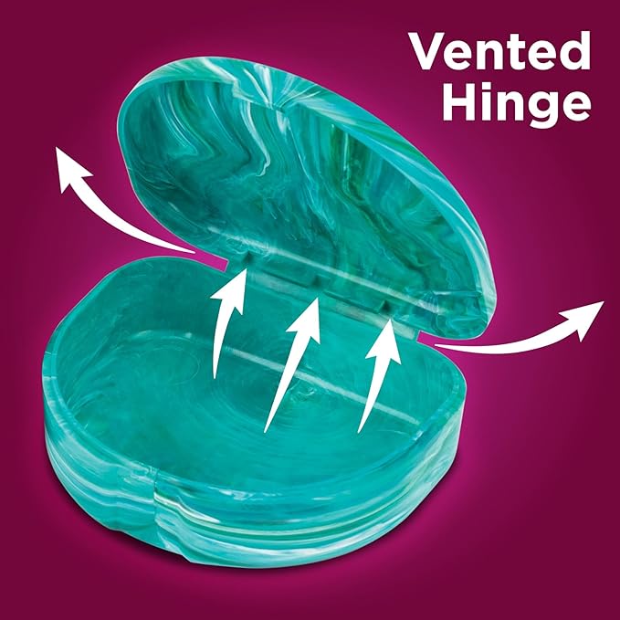 Practicon Marble Retainer Cases, Orthodontic Aligner Case, Mouth Guard Holder (3 Pack) (Teal)