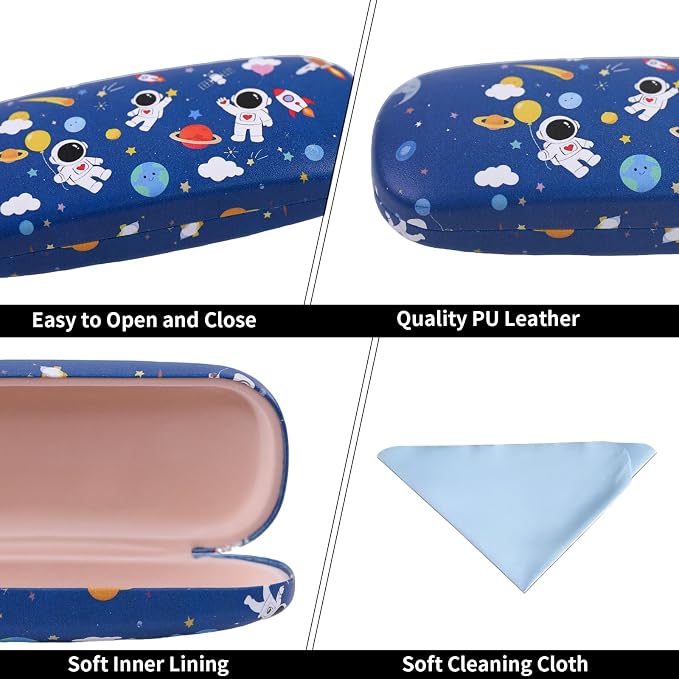PERFECTSIGHT Hard Shell Eyeglasses Case, Kawaii Protective Glasses Case for Kids, Cute Eyeglass Case for Women Men Girls