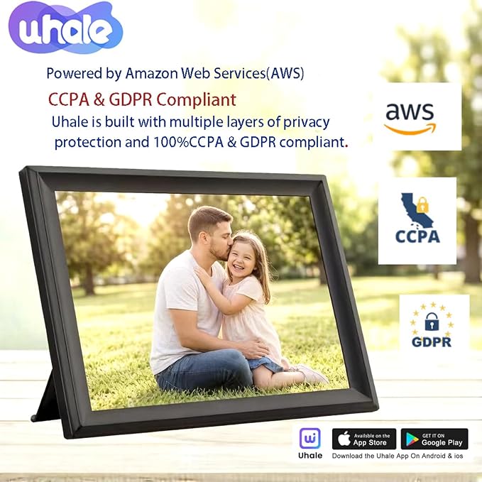 Digital Picture Frames Load from Phone,Video Frame,14" Uhale Digital Picture Frame 32GB,Touchscreen Digital Photo Frame WiFi, Instant Sharing, Unlimited Users,Free App,Gifts for Men/Women(Dad/Mom)