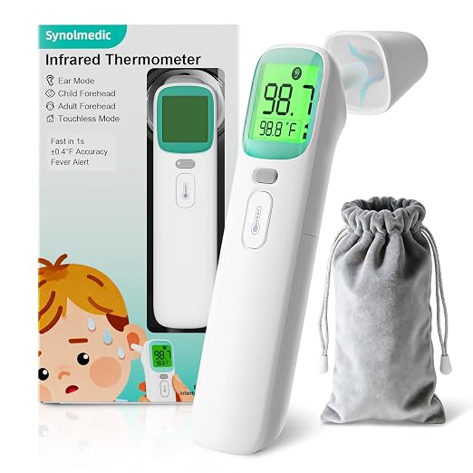 Ear Thermometer for Kids and Adults - Baby Thermometer FSA-HSA Eligible, Digital Infrared Thermometers 1S Reading, Accurate Forehead Termometro with Fever Alarm, 40 Memories (Green 1 Pack)