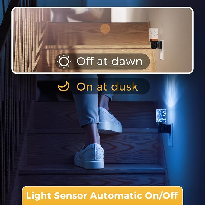 L LOHAS LED Night Light, 2 Pack Dimmable Night Lights Plug into Wall | Color Changing Nightlight RGB with Auto Light Sensor for Halloween, Christmas, Holiday, Hallway Bedroom Kids Room