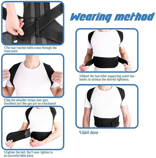 Back Support Belt for Older Women and Men, Lumbar Back Cushion, Shoulder Posture Support, Lumbar Support Straightener (Size : XXL.)