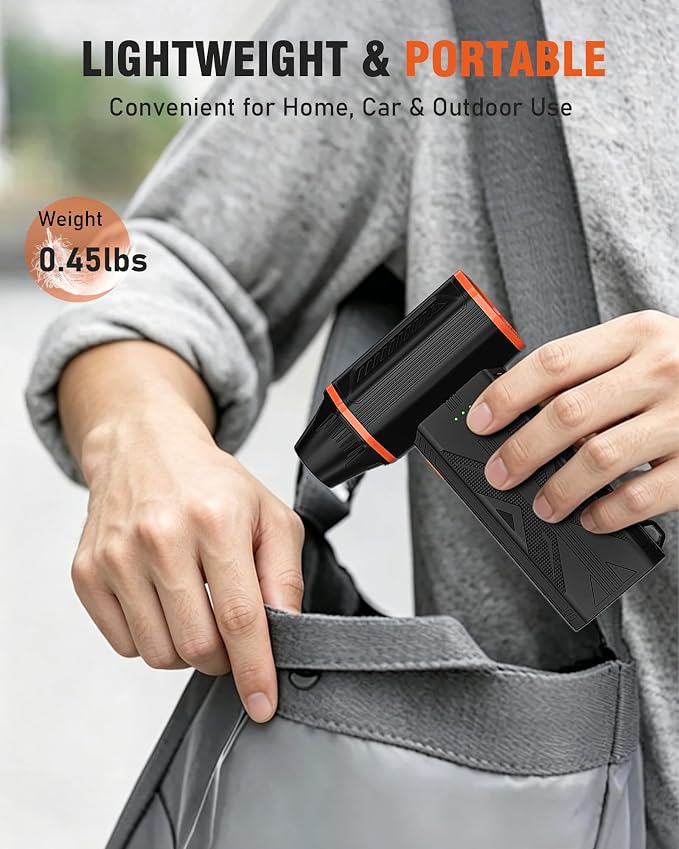 Electric Air Duster, 110000 RPM Cordless Rechargeable Compressed Air Duster with 3 Speed Modes, Portable Handheld Air Blower for Computer Cleaning, Keyboard, PC, Electronics, Car, Office & Home