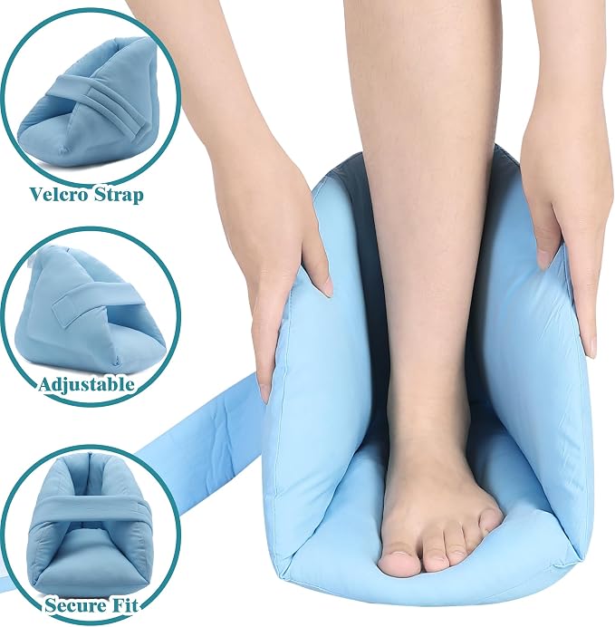 Heel Protectors for Pressure Sores, Cushioned Boots for Elderly, Diabetic, Bedridden Patients, Foot Injury Recovery, Pain Relief Heel Cushion Pillow Support for Bed Sores, Blisters 1PC