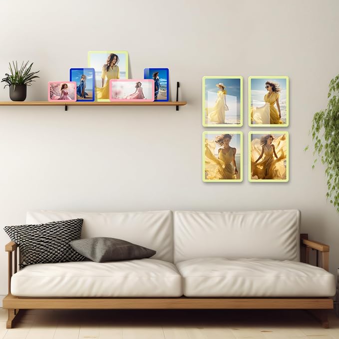 Bluesun Pink 8×10 Picture Frame, Vertical & Horizontal Wall & Tabletop | 8×10 Photo Frame Pink with Tempered Glass & Rounded Corners,Perfect for Girlfriends Sister Mom Women Home & Office
