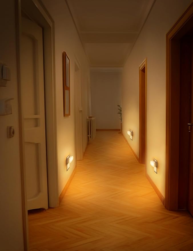 RGB Night Lights Plug into Wall,Dusk to Dawn Color Changing | 0.7W LED Night Light,for Kids Room Bathroom,Night Light,Stair Lights,Hallway Light,Color Moving,4 Pack