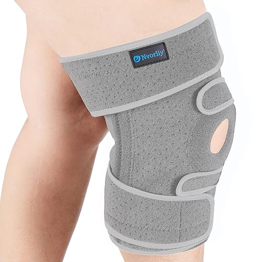 Nvorliy Knee Brace for Women Plus Size for Knee Pain (XL-8XL) - Extra Large Knee Brace with Side Stabilizers for Arthritis, Meniscus Tear, Knee Pain Relief, ACL, LCL, MCL (3XL/4XL, Grey)