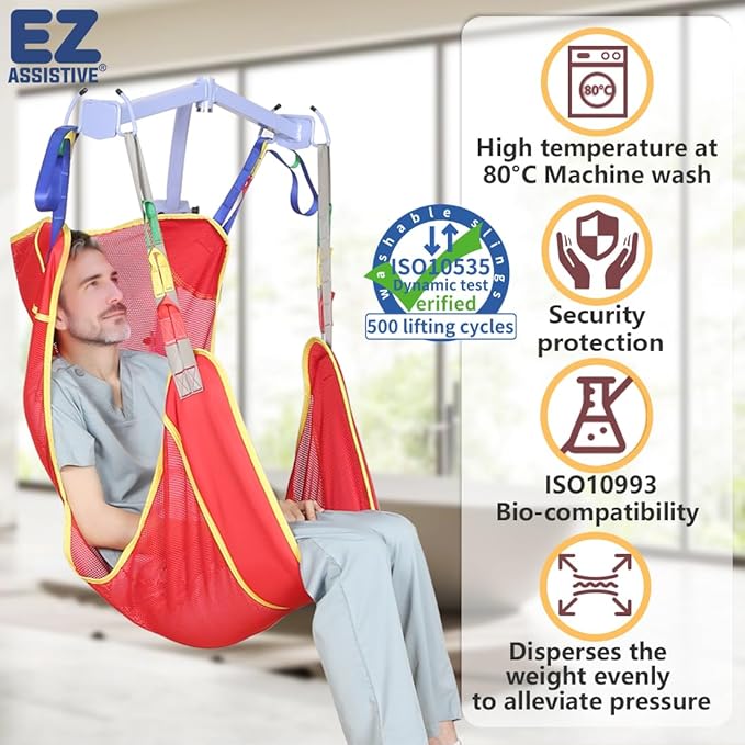 Universal Full Body Patient Lift Sling for Patient Lift or Transfer, Lift Sling with Mesh Fabric Suitable for Bedridden,Elderly or Disabled to Bathing