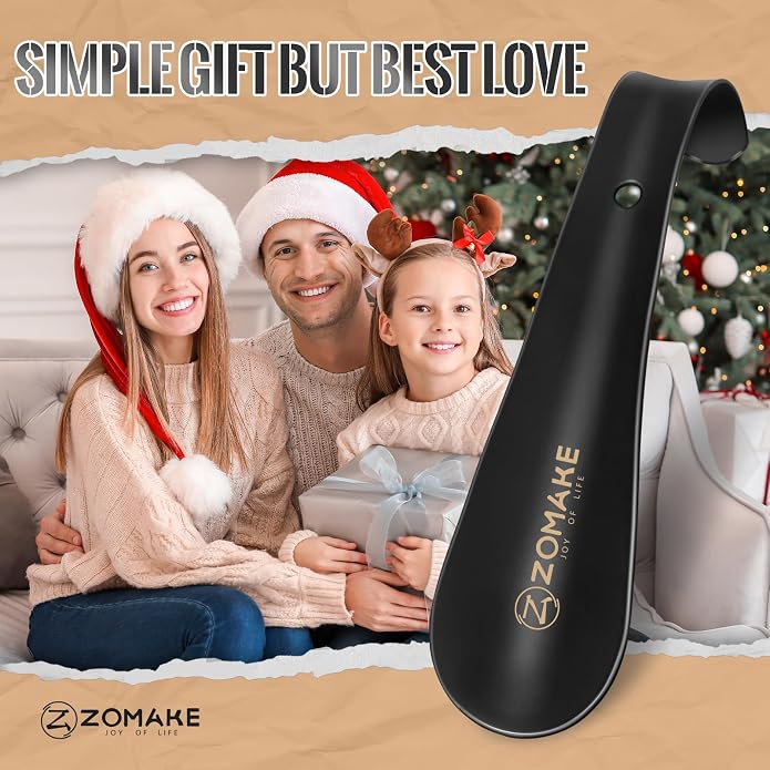 ZOMAKE Metal Shoe Horn, Small Travel Shoehorn for Men Women Kids, 5.9''/7.3''/7.5'' Portable Shoe Spoon Helper