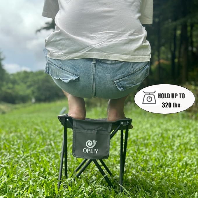 Camping Stool 2 Pack,13.5 Inch Portable Folding Stool for Outdoor Gardening and Beach Hiking Fishing,Foot Stool with Carry Bag (Gray)
