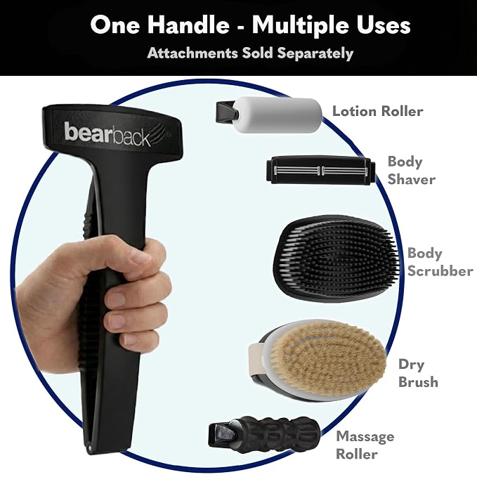 Back Scratcher for Men & Women - Long Reach Folding Handle, Skin-Safe Bristles - Extendable, Portable, Easy to Clean - Designed by a USA Small Business